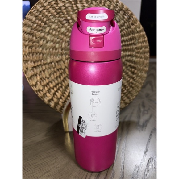 NWT Owala FreeSip 32oz Pink Stainless Water Bottle Valentine's Drop Read My Lips - Picture 3 of 7